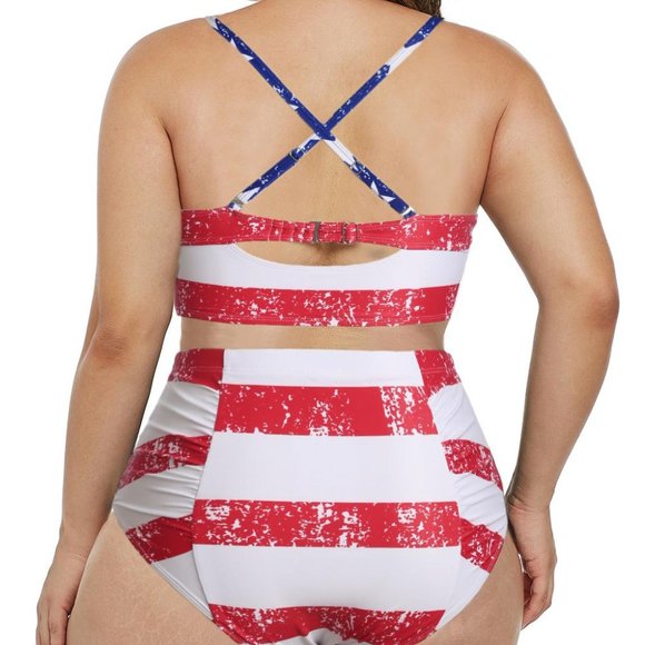 Red and Blue Bikini Swimwear 36 DD - Picture 2 of 3